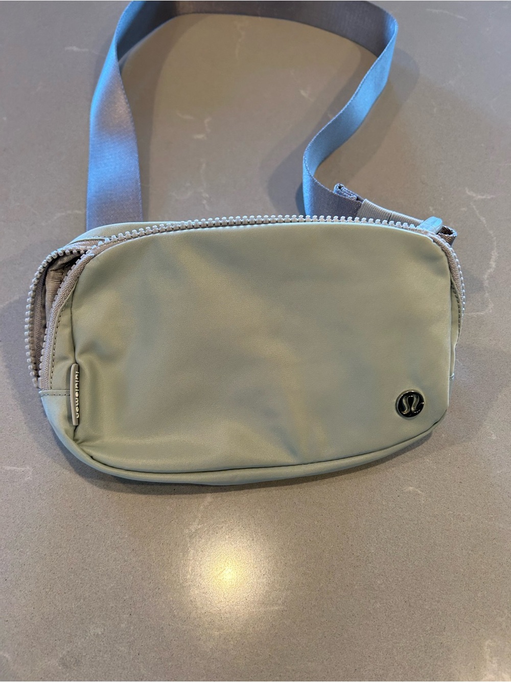 lululemon athletica Sage Green Crossbody Pouch with Gray Strap